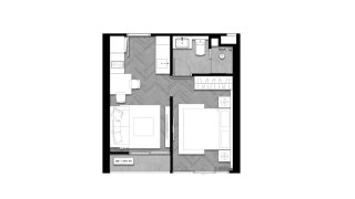 Планировка кондомониума 1 спальня в ЖК The Ozone Signature Condominium № 11006
